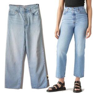 Levi's Ribcage Straight Ankle Jeans 28x29 Light Wash 26x27